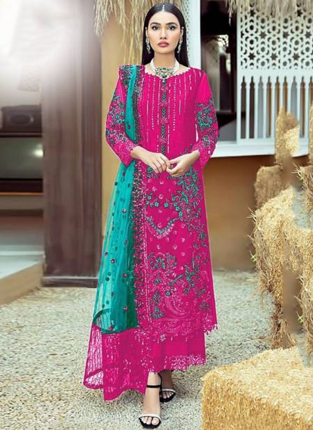 Pink Colour Dinsaa New Latest Designer Festive Wear Georgette Salwar Suit Collection 102 B
